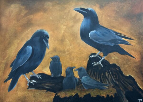 Hrafnar í haustlitum (SOLD)